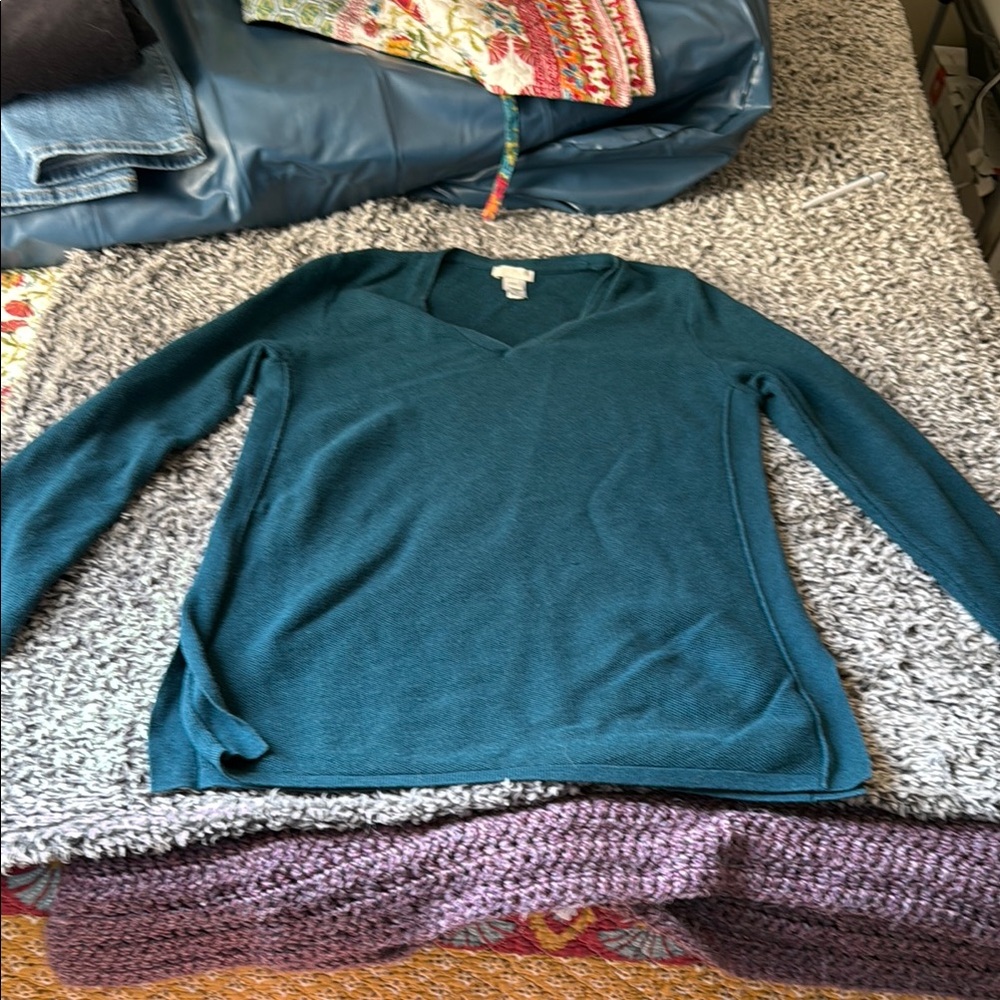 J.Jill teal v-neck sweater